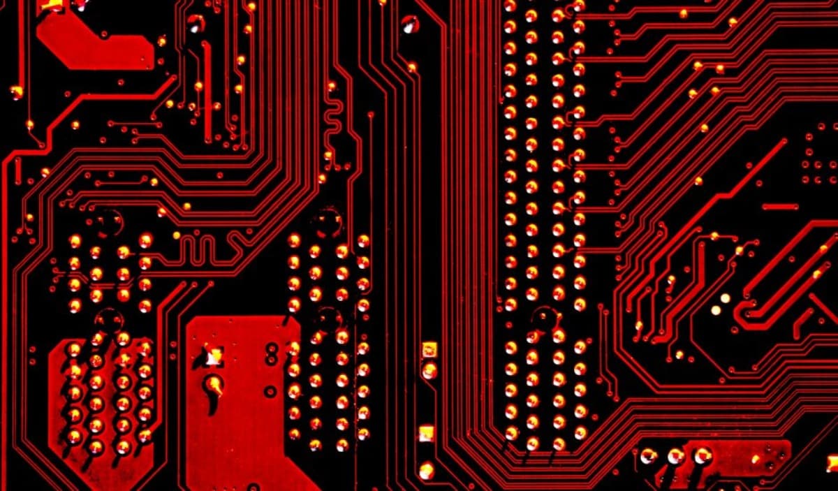Photographie d'un circuits de microprocesseur reposant sur l'intelligence artificielle pour sa conception.