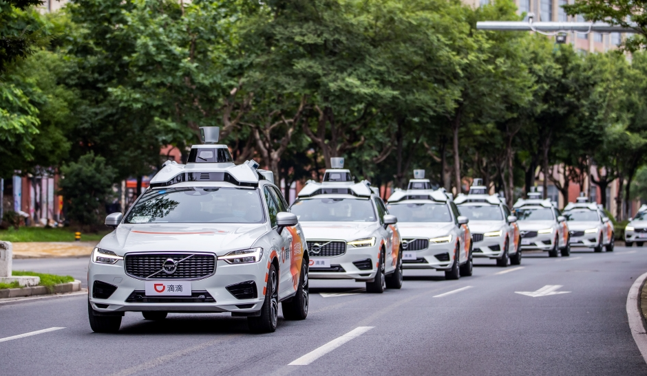 Une flotte de voitures autonomes de Didi Chuxing