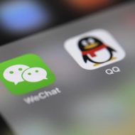 L'application WeChat et QQ de Tencent sur un smartphone.