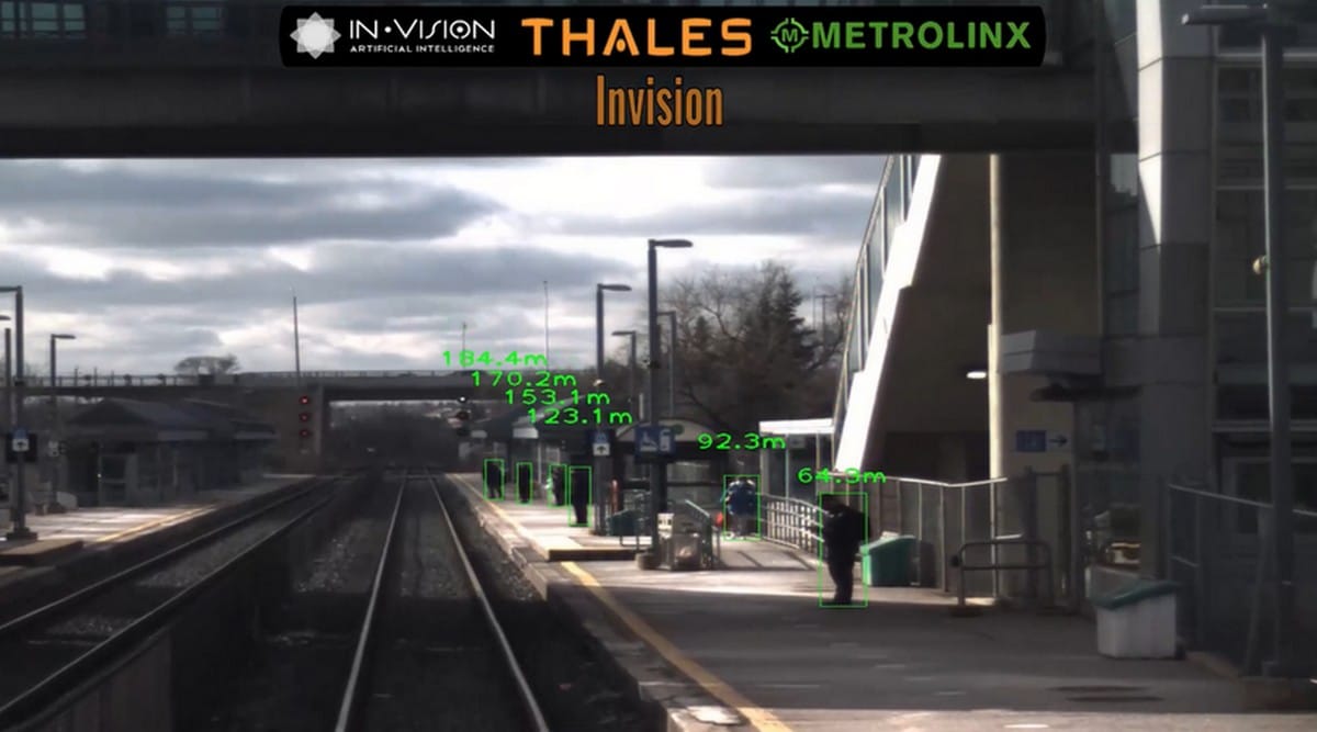 Illustration du système ferroviaire autonome mis au point part Thalès avec l'aide d'Invision AI