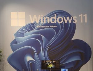 Mur avec le logo Windows 11