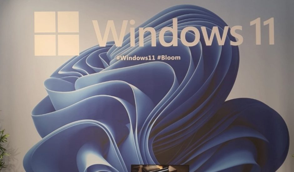 Mur avec le logo Windows 11