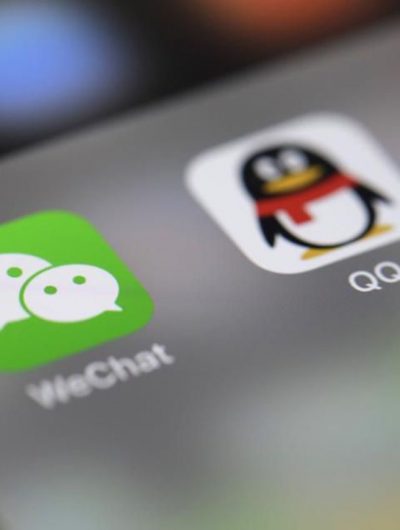 écran de smartphone avec WeChat et QQ