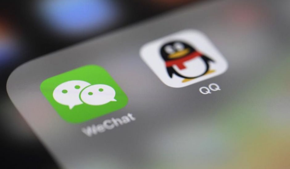 écran de smartphone avec WeChat et QQ