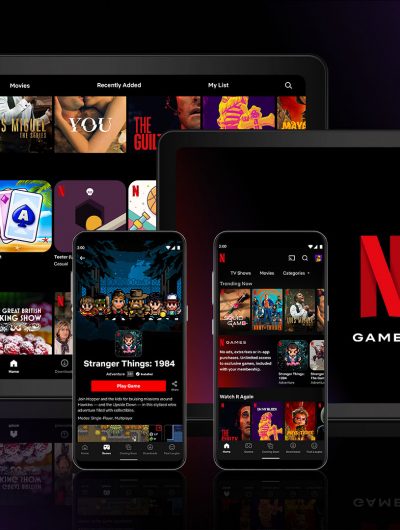 Les écrans affichant les jeux Netflix