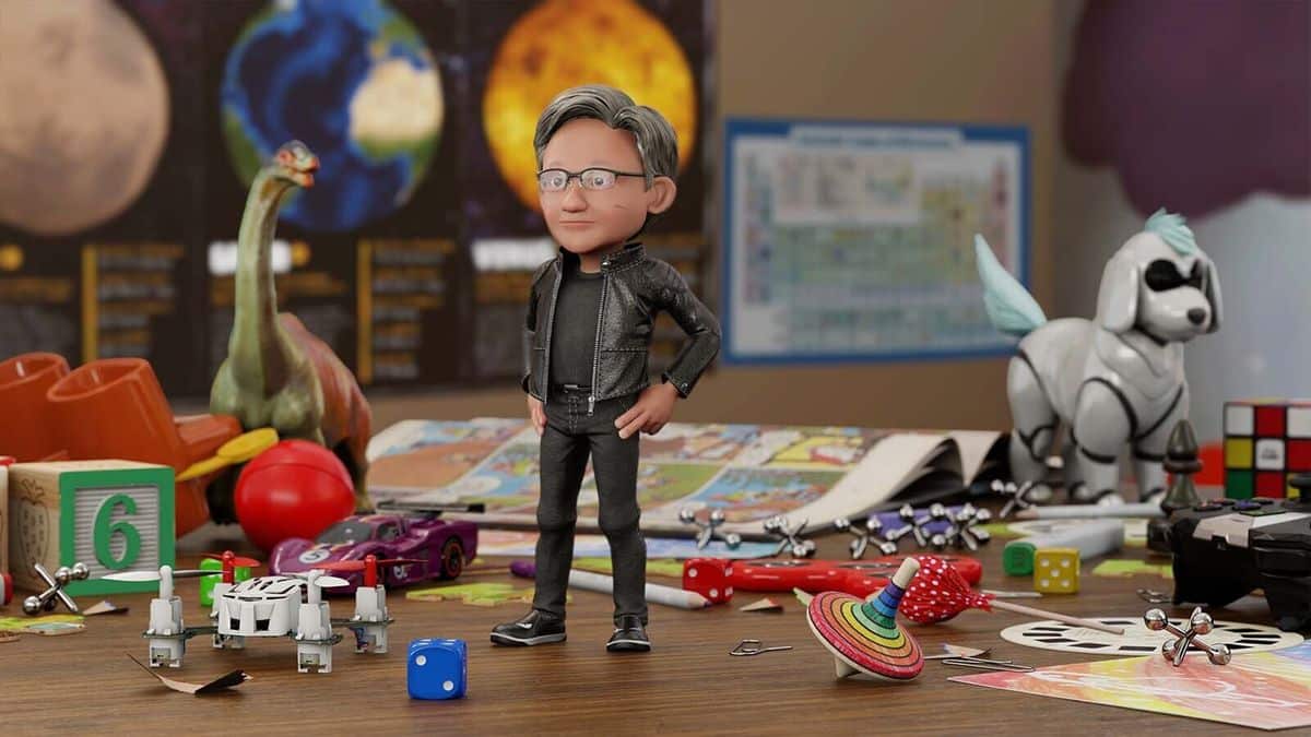 Une modélisation 3D de Jensen Huang, l'actuel PDG de Nvidia