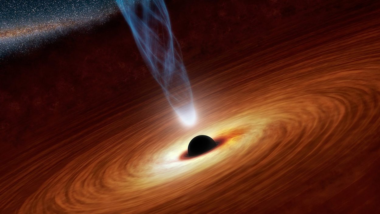 Un trou noir supermassif émettant des jets.