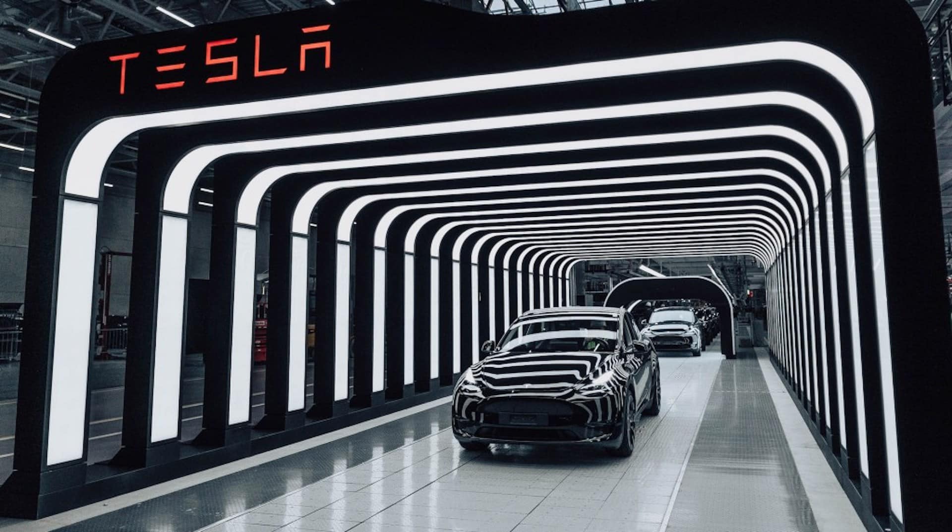 Aperçu de l'usine allemande de Tesla.