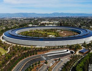 Le siÃ¨ge social d'Apple, Ã  Cupertino en Californie.
