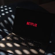Le logo Netflix sur un ordinateur.