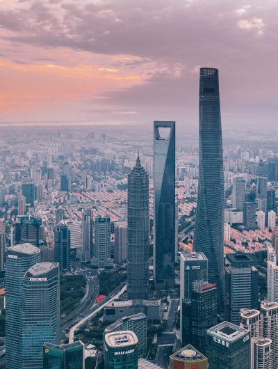 Vue aérienne de la ville de Shanghai.