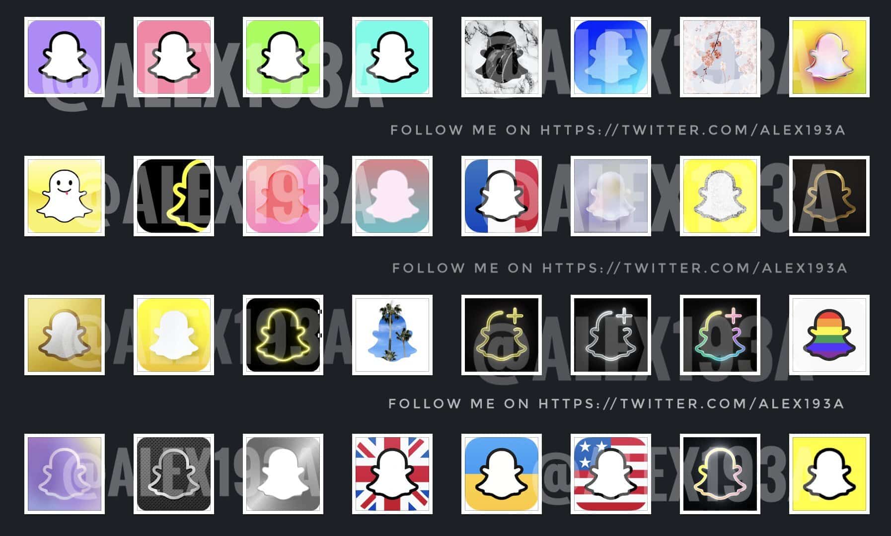 Les différentes icônes de Snapchat+