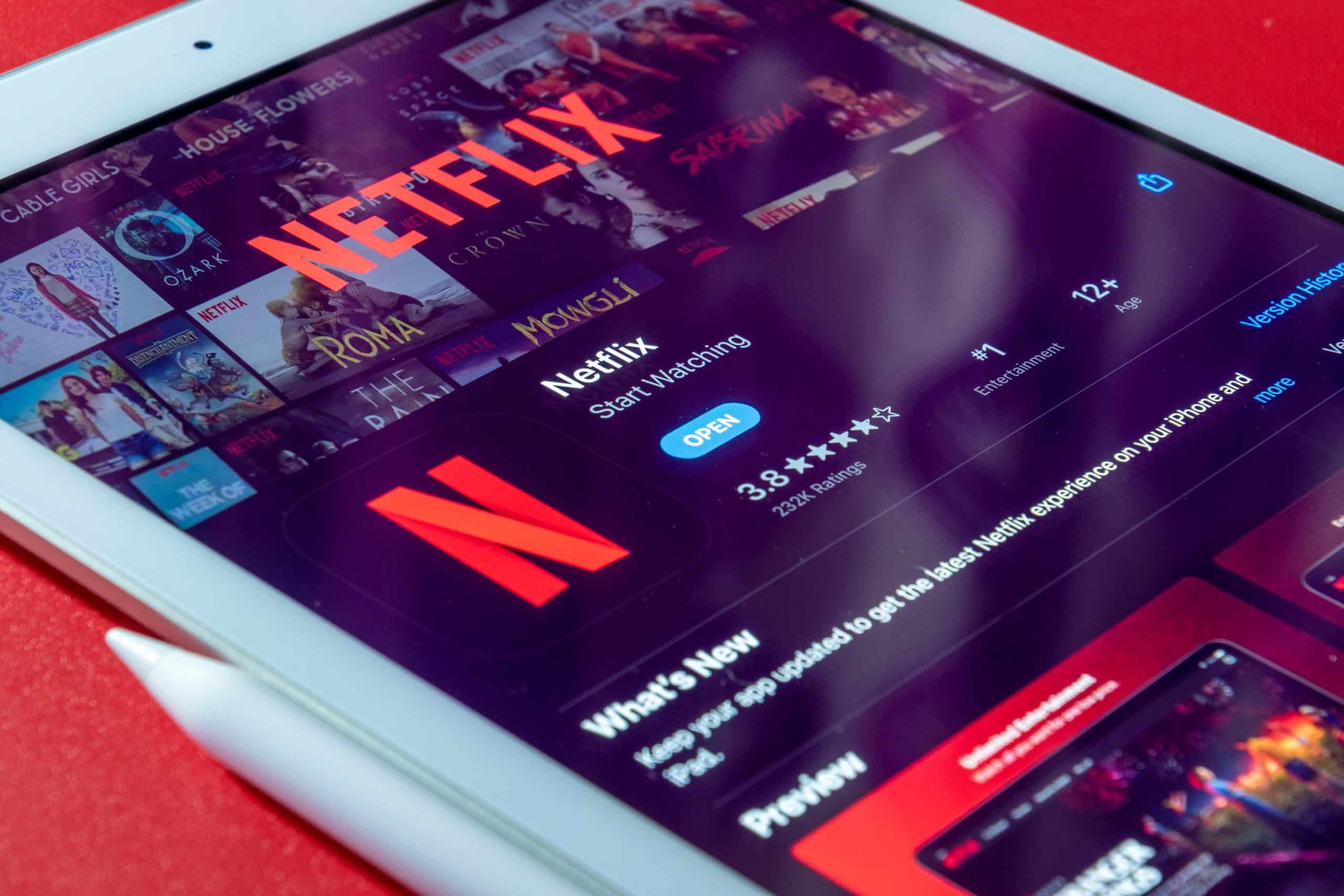 L'application Netflix sur un iPad.