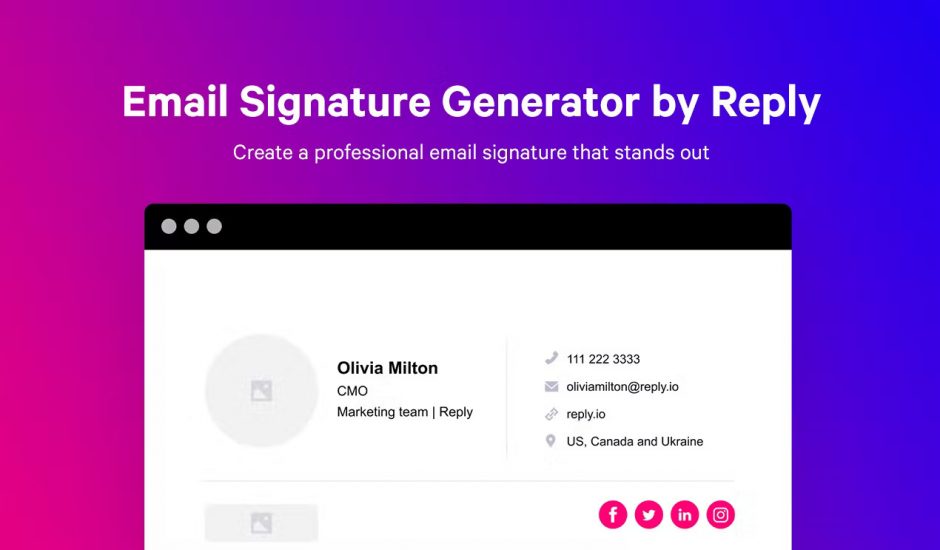 illustration email signature generator de reply