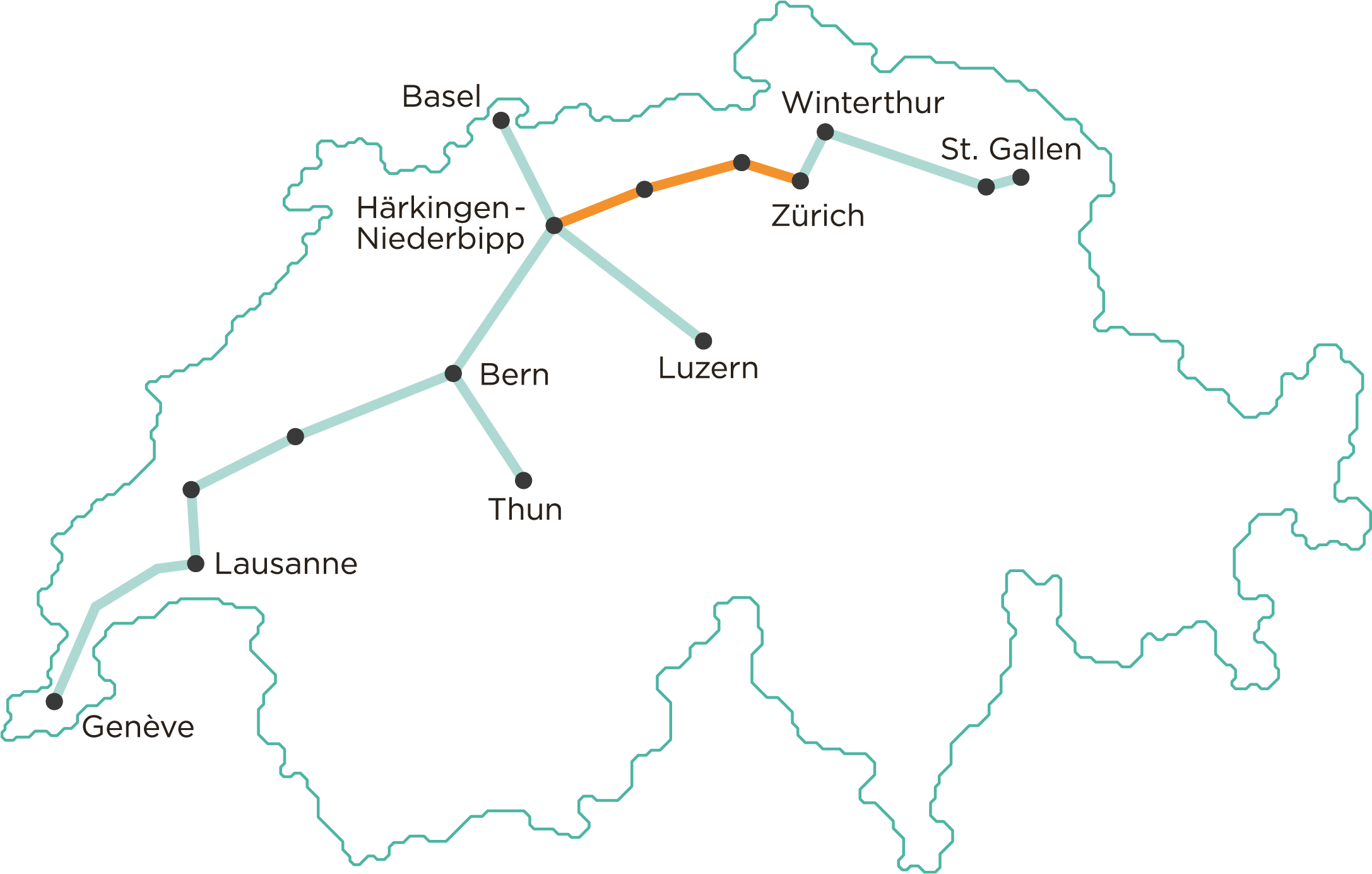 Plan du métro logistique suisse