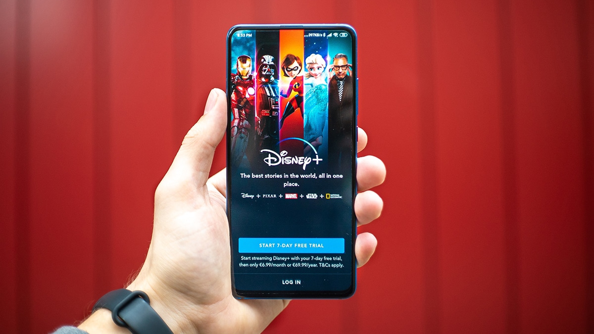 Application Disney+ sur un smartphone.