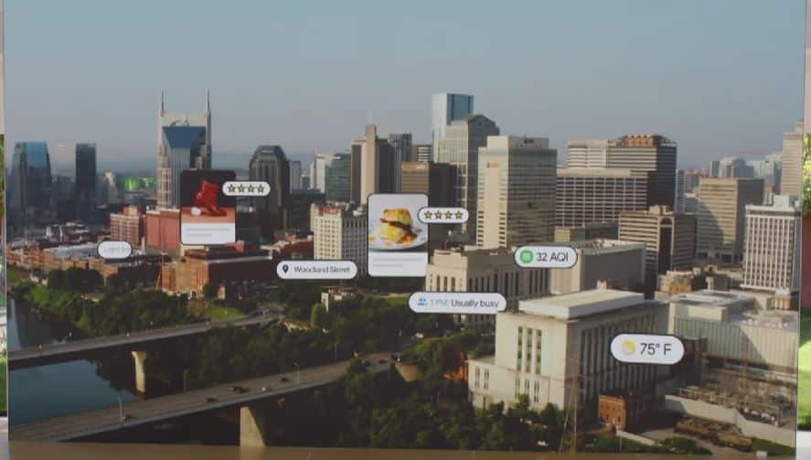 La fonctionnalité Immersive View de Google avec une vue en 3D d'un quartier de Los Angeles.