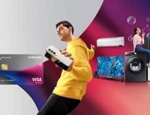 Présentation de la carte co-marquée Samsung Axis Bank.