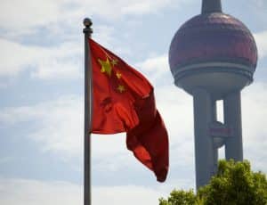 Drapeau chinois à Shanghai