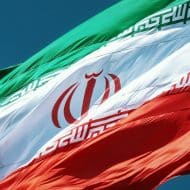 Drapeau iranien en mouvement