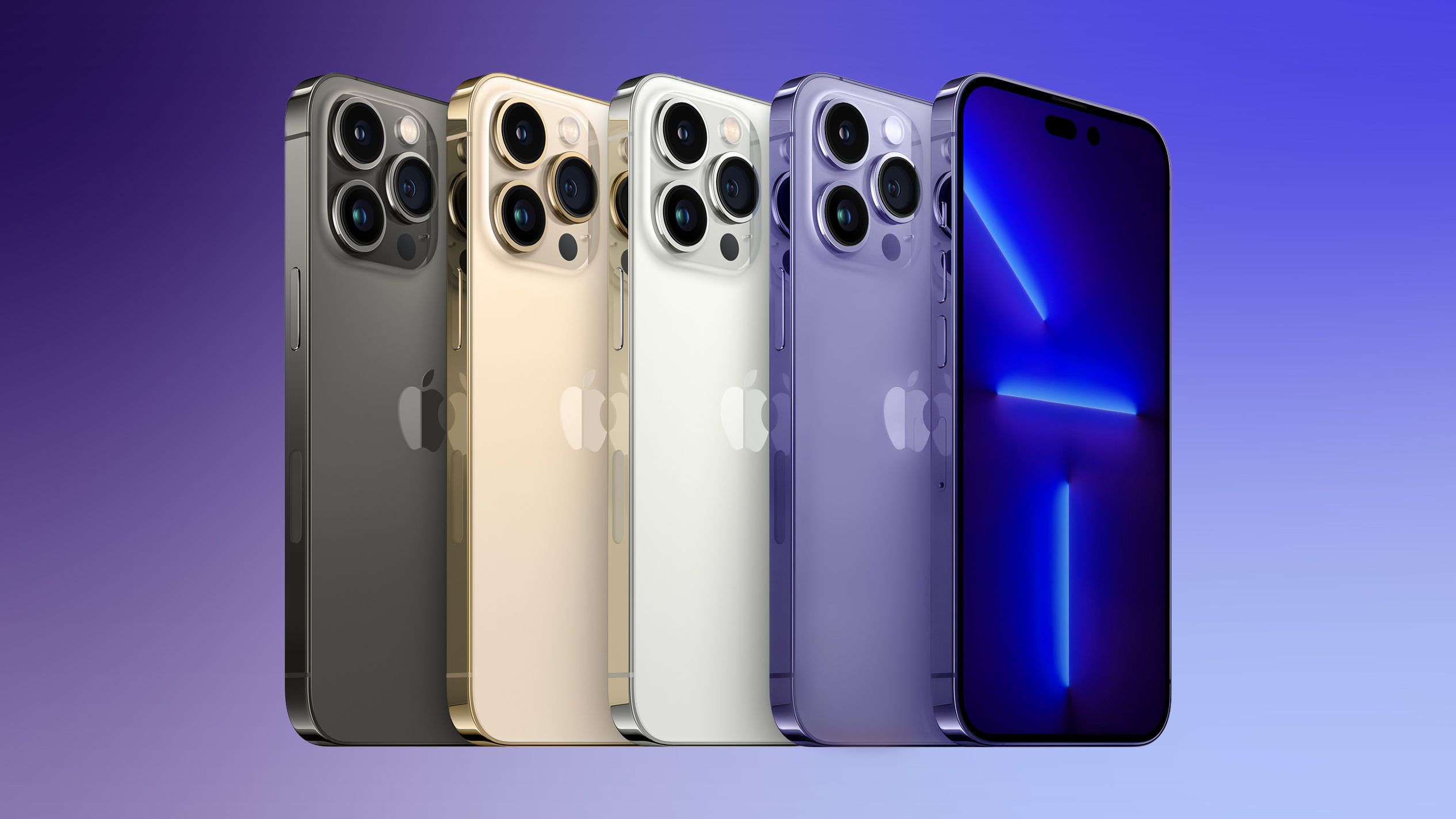 L'iPhone 14 Pro décliné en quatre couleurs.