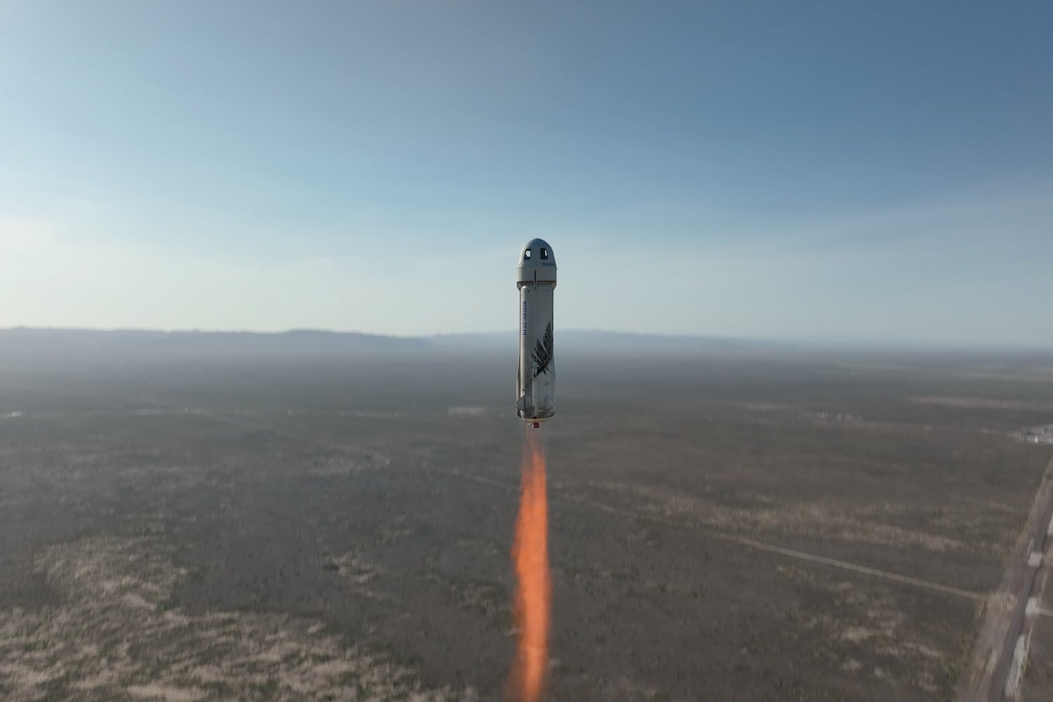 La fusée New Shepard en train de décoller.