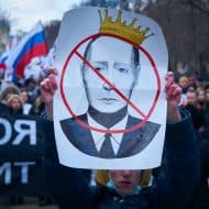 Une manifestation contre Poutine.