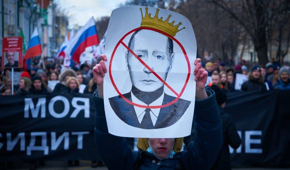 Une manifestation contre Poutine.