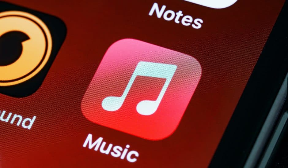 Photo de l'application Apple Music sur l'écran d'accueil d'un iPhone