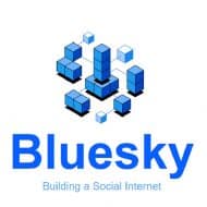 Logo ciel bleu, composé de cubes bleus.