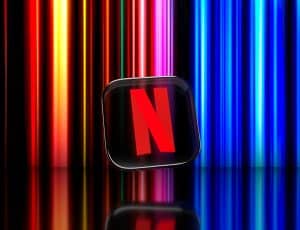 Image du logo de Netflix sur fond coloré.