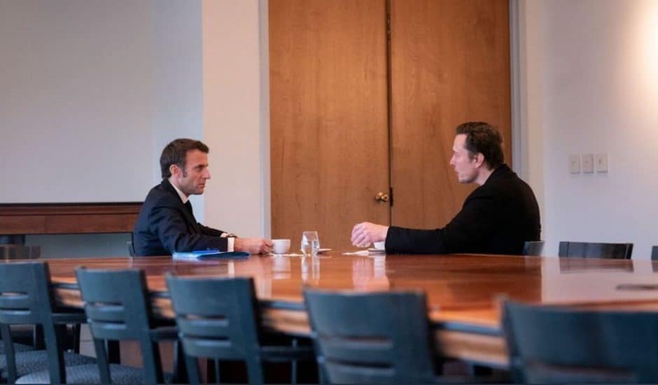 Macron et Musk.
