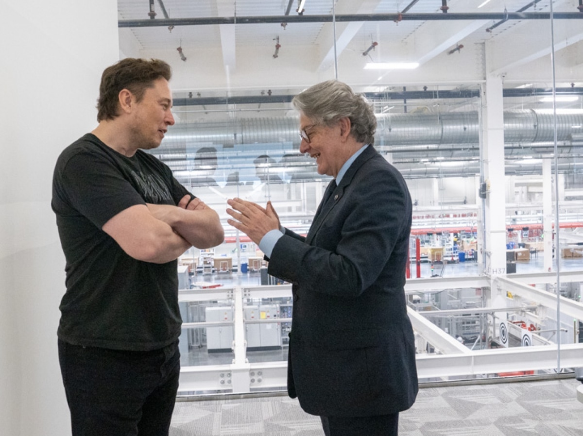Elon Musk et Thierry Breton.