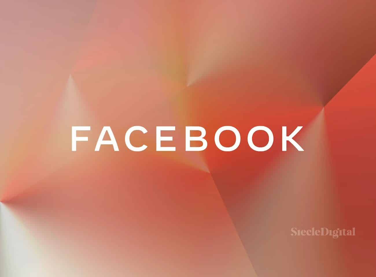 Ilustration du logo de facebook sur fond rouge-orangé