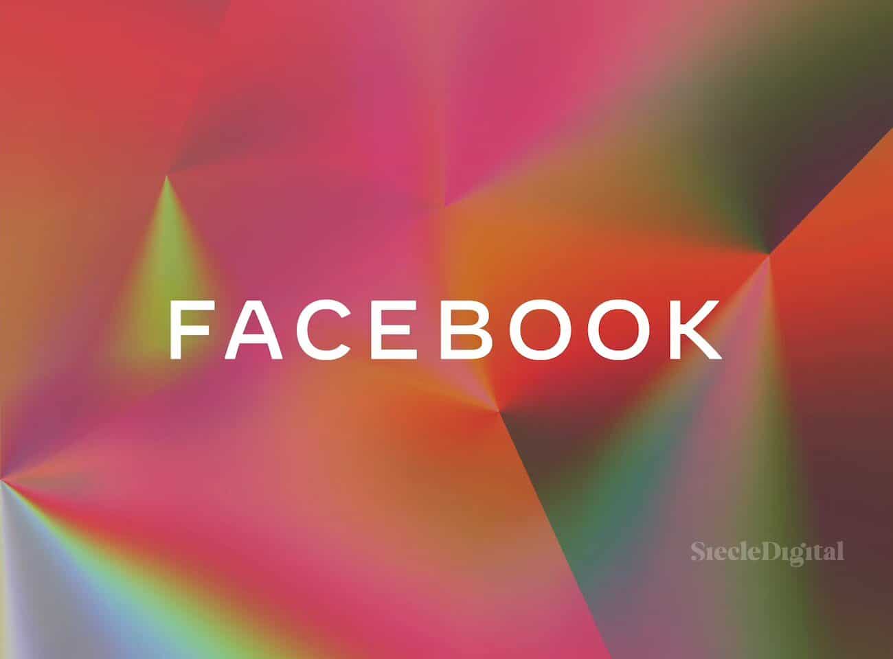 Illustration du logo de facebook sur font multicolore