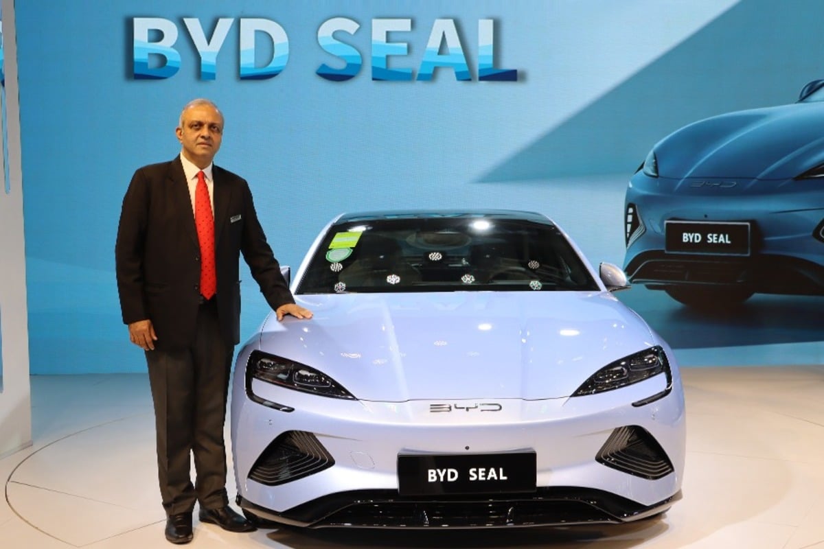 La voiture de BYD Seal vendu en Inde.
