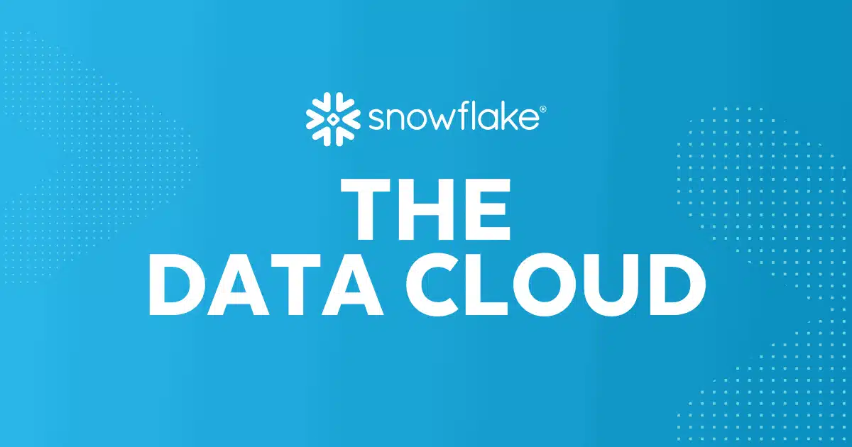 Logo de la société Snowflake et leur offre « the data cloud »