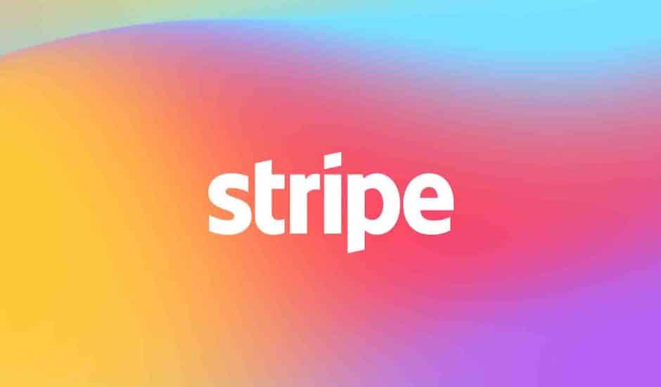 Le logo de stripe sur un fond multicolore