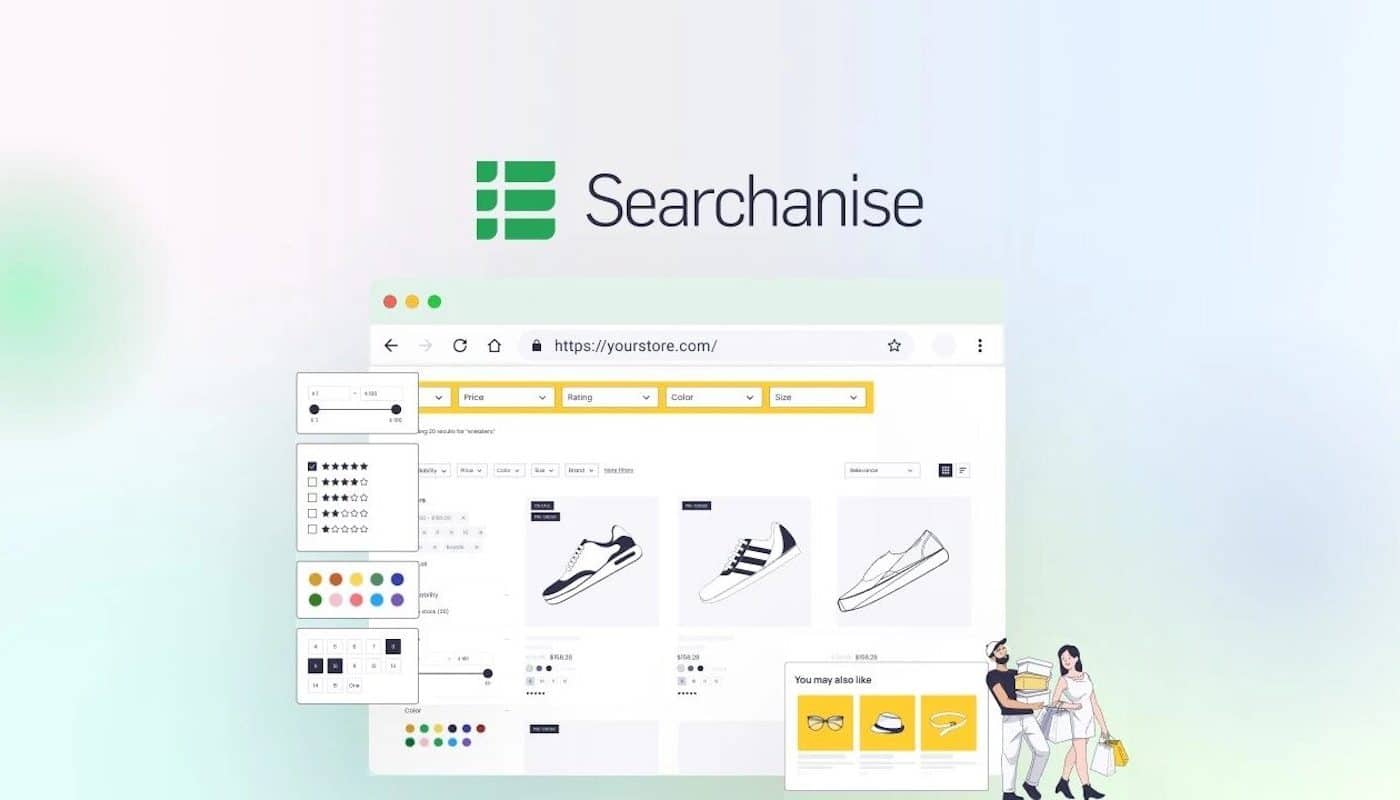 illustration plug-in searchanise avec produits sur site e-commerce