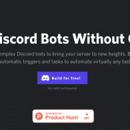 "discord bots without coding" sur fond noir