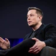 Elon Musk lors d'une conférence TED en 2017.