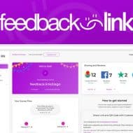 illustration solution feedback link sur fond violet