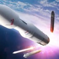 Vision d'artiste de la fusée Vulcan Centaur de la United Launch Alliance.