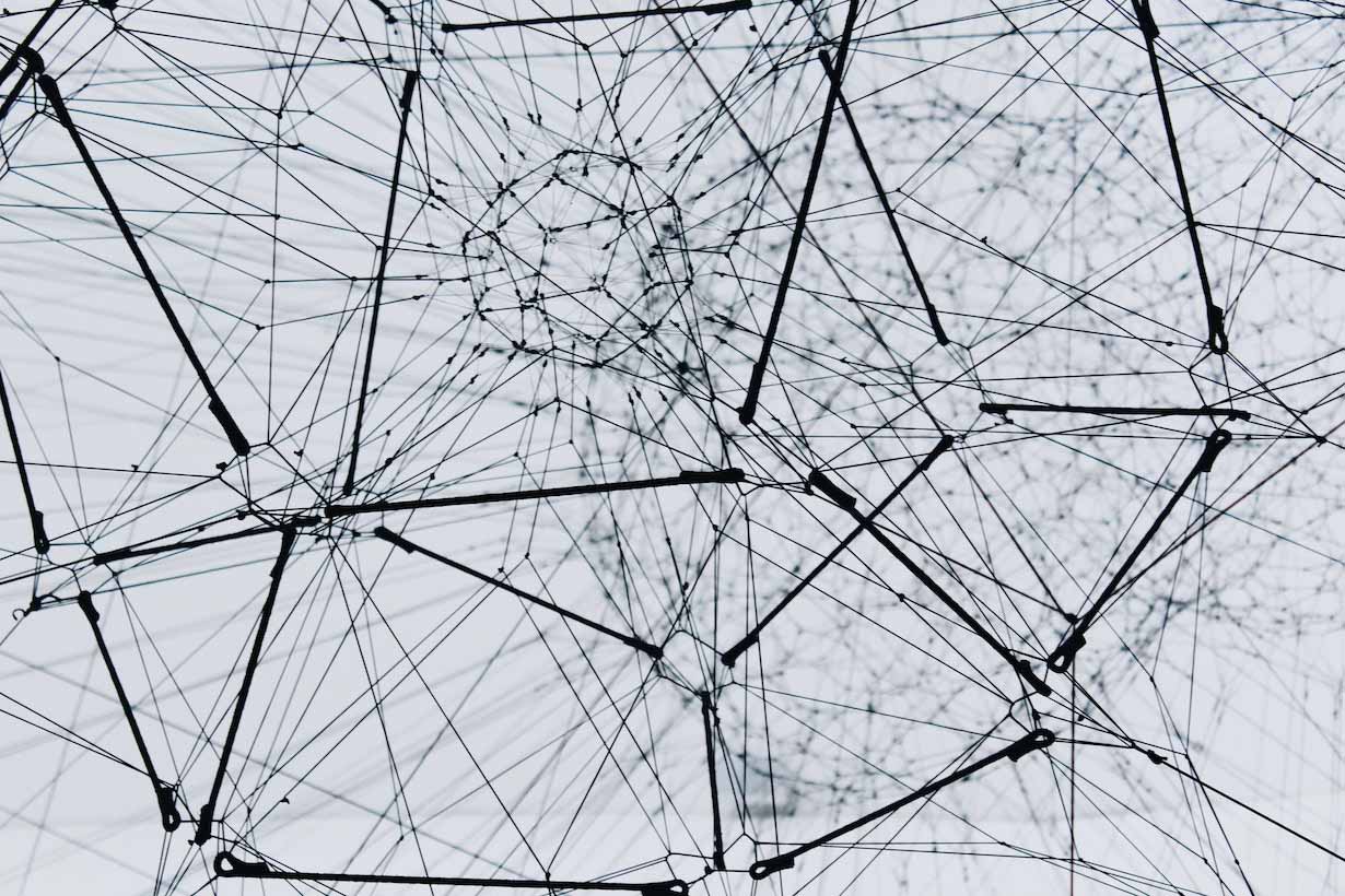 Illustration abstraite d'un réseau connecté