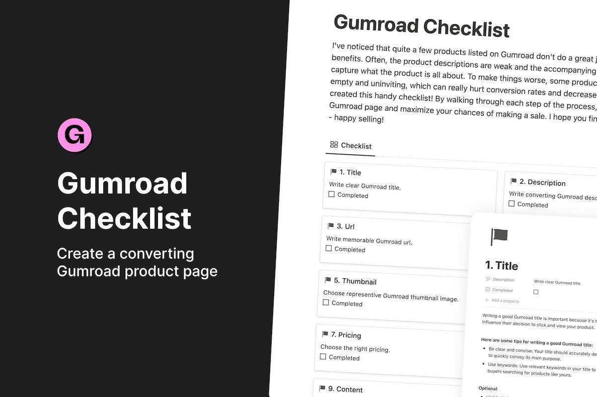 illustration checklist gumroad