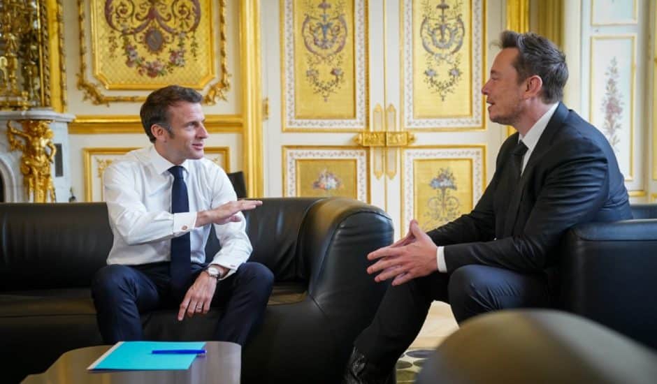 Emmanuel Macron et Elon Musk.