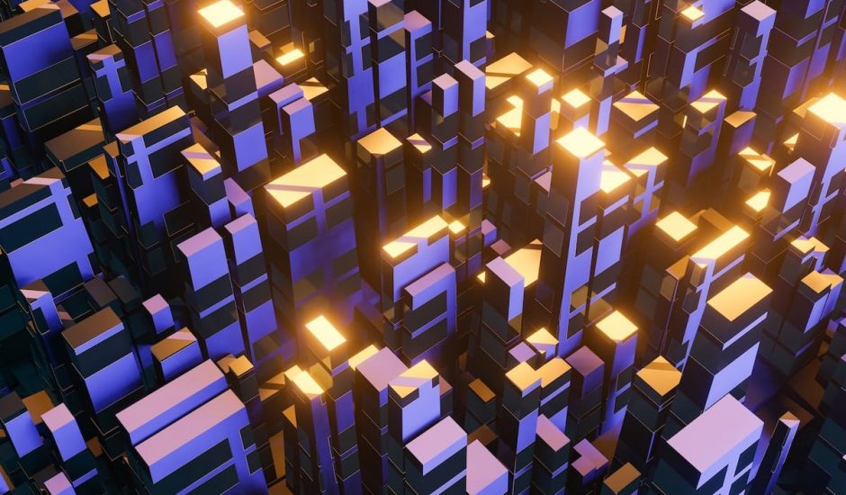 des cubes en 3D représentant une ville
