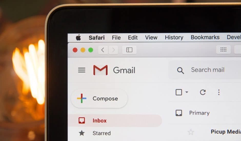 un compte gmail sur un ordinateur