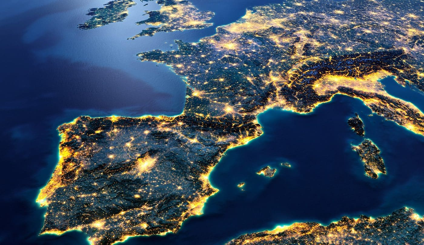 L'Europe occidentale vue de l'espace.