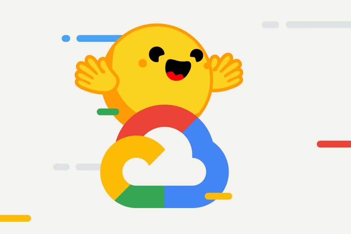 Illustration des logo de huggin face et de google cloud